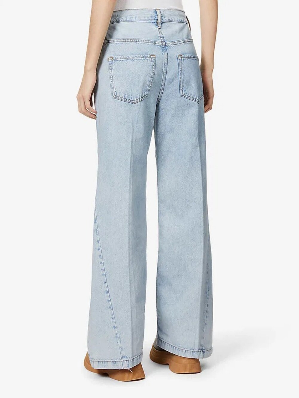 Frame Le Baggy Palazzo High-Rise Wide-Leg Recycled Cotton-Blend Denim Jeans Sz28 - Picture 2 of 13